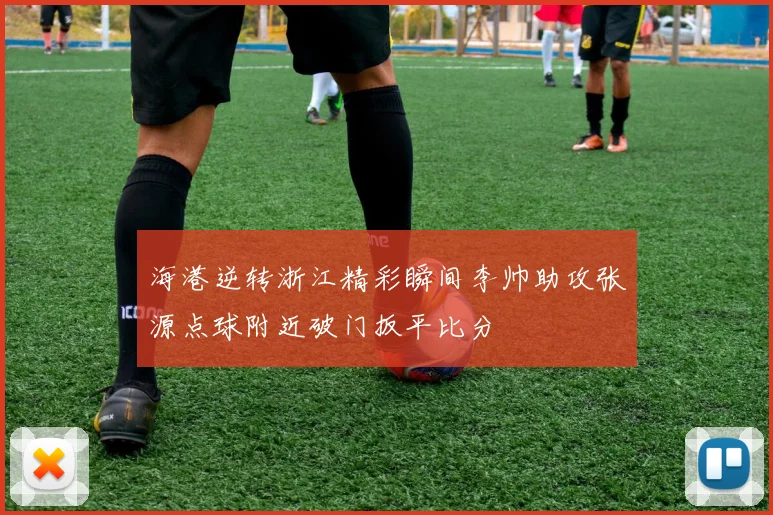 海港逆转浙江精彩瞬间李帅助攻张源点球附近破门扳平比分