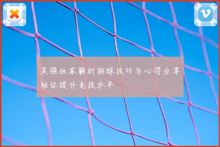 吴强独家解析排球技巧与心得分享助你提升竞技水平